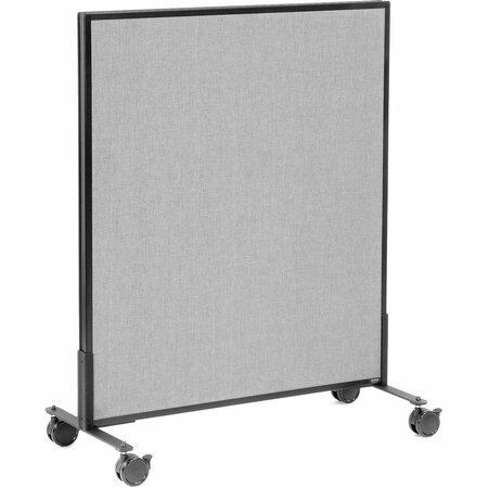 INTERION BY GLOBAL INDUSTRIAL Interion Mobile Office Partition Panel, 36-1/4inW x 45inH, Gray 694955MGY